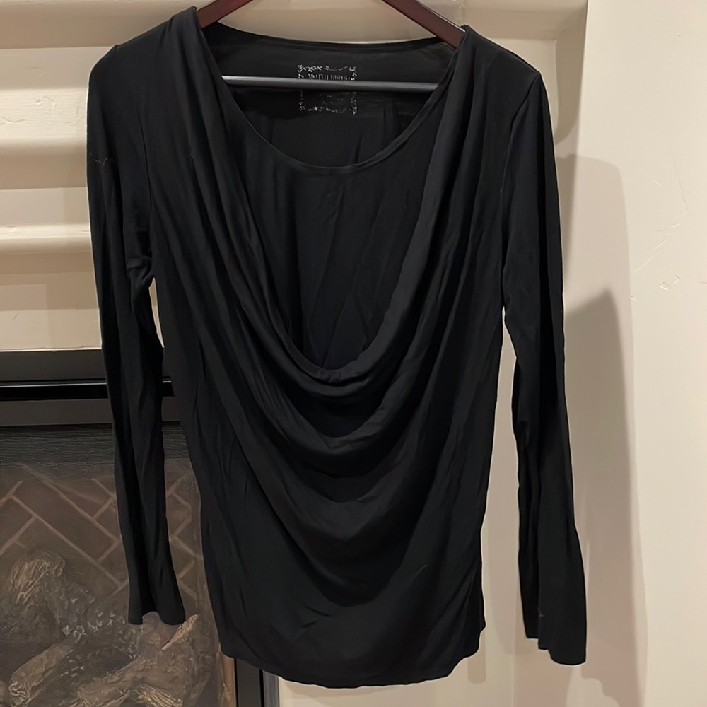 Black long sleeve nursing shirt - size small